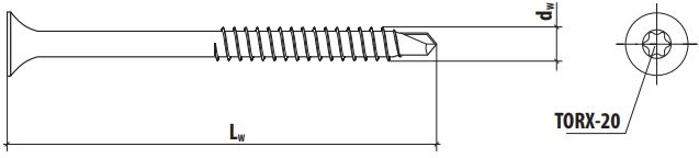 Чертеж самореза WSR